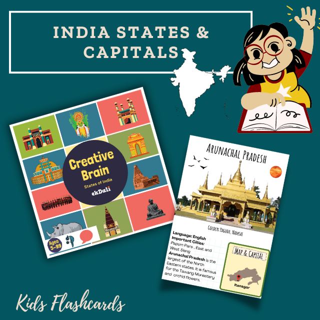 Learn India State and Capitals with Flashcards - Arunachal Pradesh Card