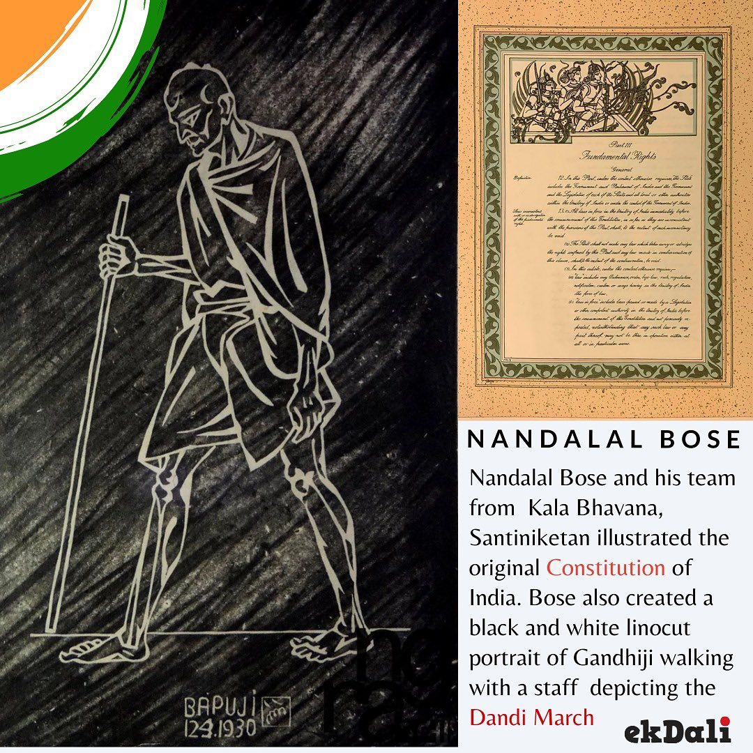 Nandalal Bose also illustrated the original handcrafted Constitution of India