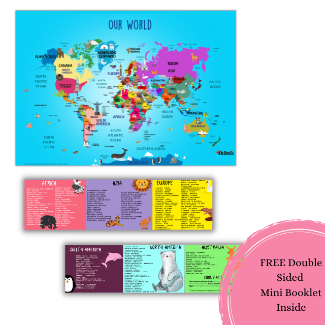 Teach Continents, Countries, Capitals and Oceans for kids