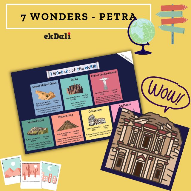 Seven wonders of the world Chart - Cool Facts about Petra