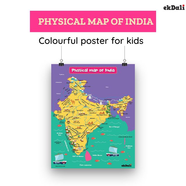 Physical Map of India and Physical Features of India Explained for kids