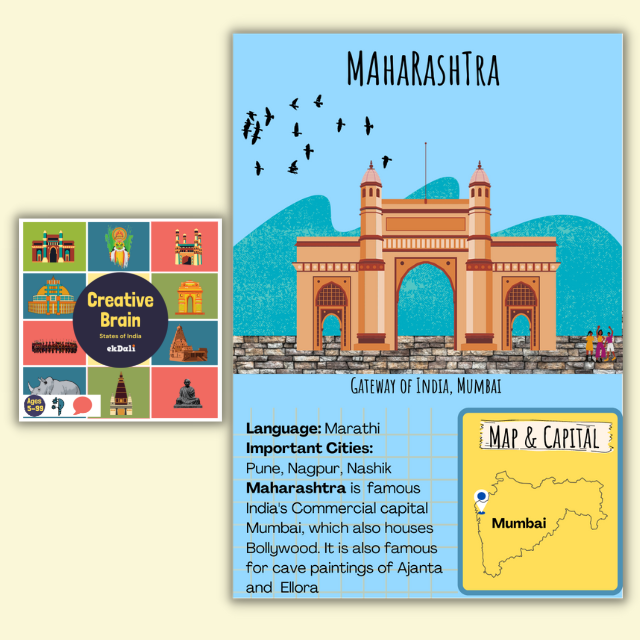 India State and Capital Flash Card - Maharashtra