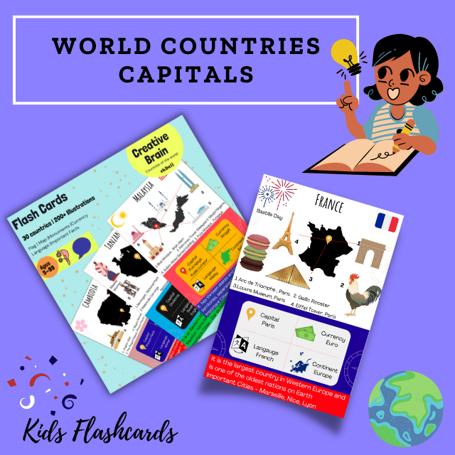 World Countries Flashcards for Kids - France