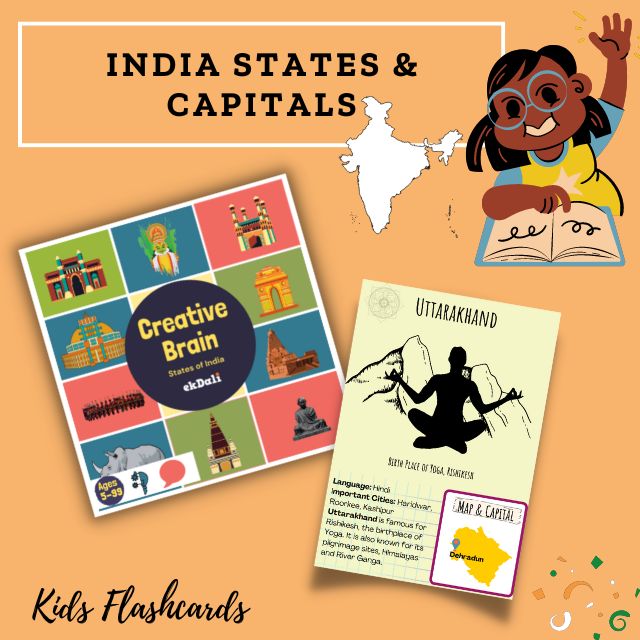 India Flashcards for Kids States  - Uttarakhand