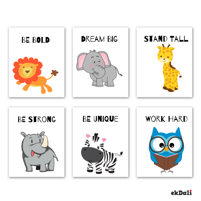 Animal Prints Motivational Message for Nursery