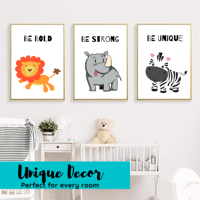 Animal Prints Motivational Message for Nursery ( Set of 6)