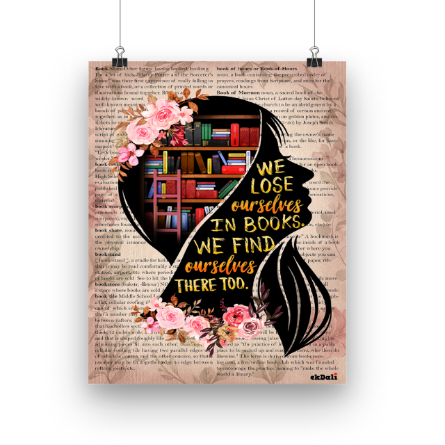Book lovers gift poster for home cafe restaurant study room office and library
