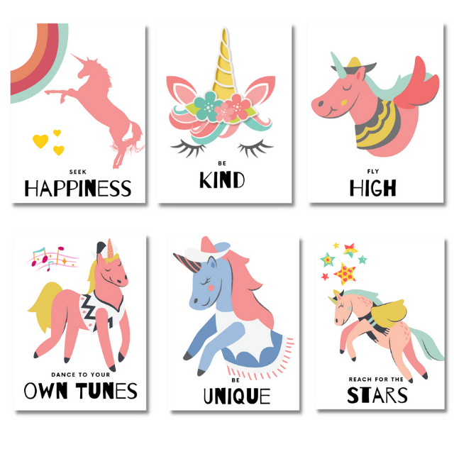 Funky Unicorn Motivational Wall Art Wall Decor Posters