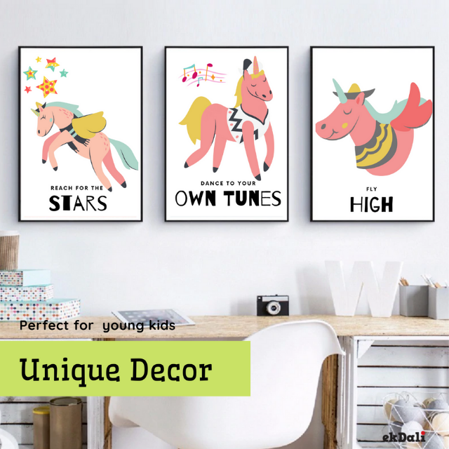 Funky Unicorn Motivational Wall Art Wall Decor Posters