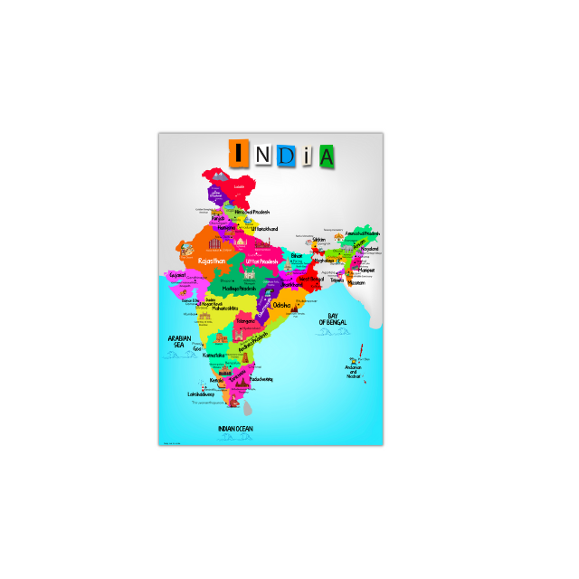 India map Flash Card combo