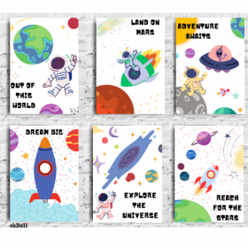 Outer Space Wall Art for Kids Bedroom