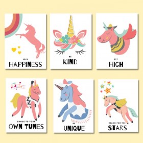 Funky Unicorn Motivational Wall Art Wall Decor Posters